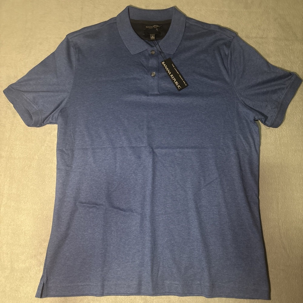 NEW Banana Republic Luxe Touch Performance Polo Shirt Blue Men's. Size XL NWT